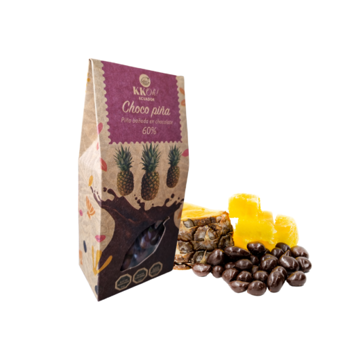 Piña bañada en chocolate 60%