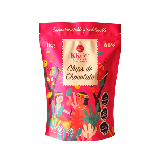 Textura de chips de chocolate 60% cacao ecuatoriano
