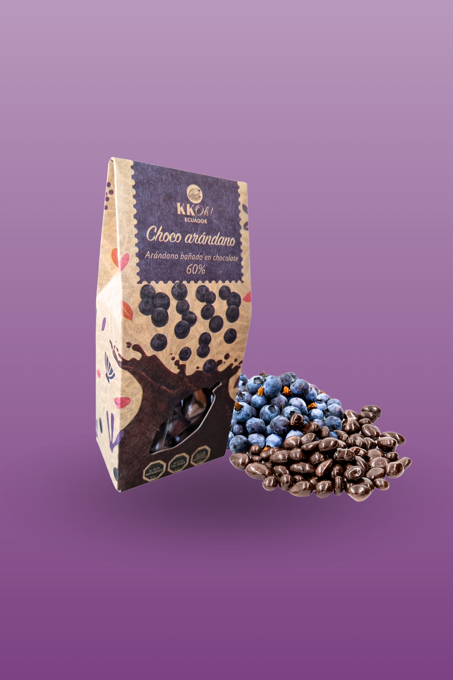 Arándanos bañados en chocolate 60%