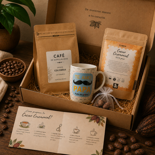 Regalo día del Padre: café de especialidad, cacao ceremonial & taza + regalo