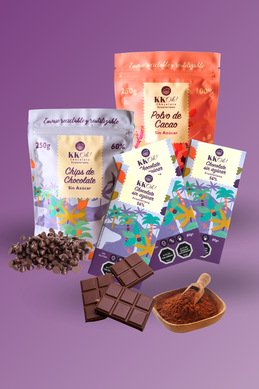 Contenido del pack de chocolate keto 250 gramos