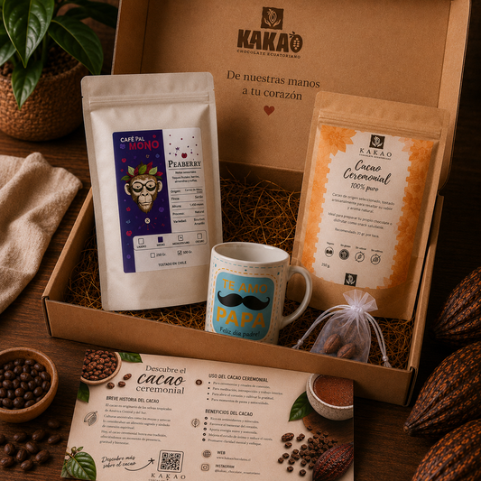 Regalo día del Padre: café de especialidad, cacao ceremonial & taza + regalo