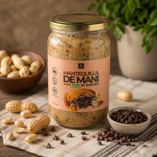 Mantequilla de maní con nibs de cacao 1000 gr