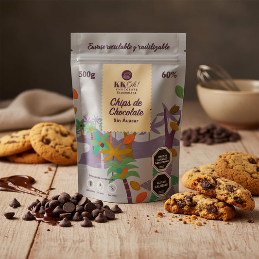 Chips de chocolate 60% veganos y sin azúcar Kakao Chocolates