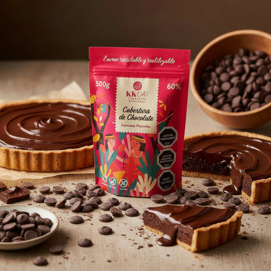 Cobertura de chocolate 60% cacao en monedas Kakao Chocolates