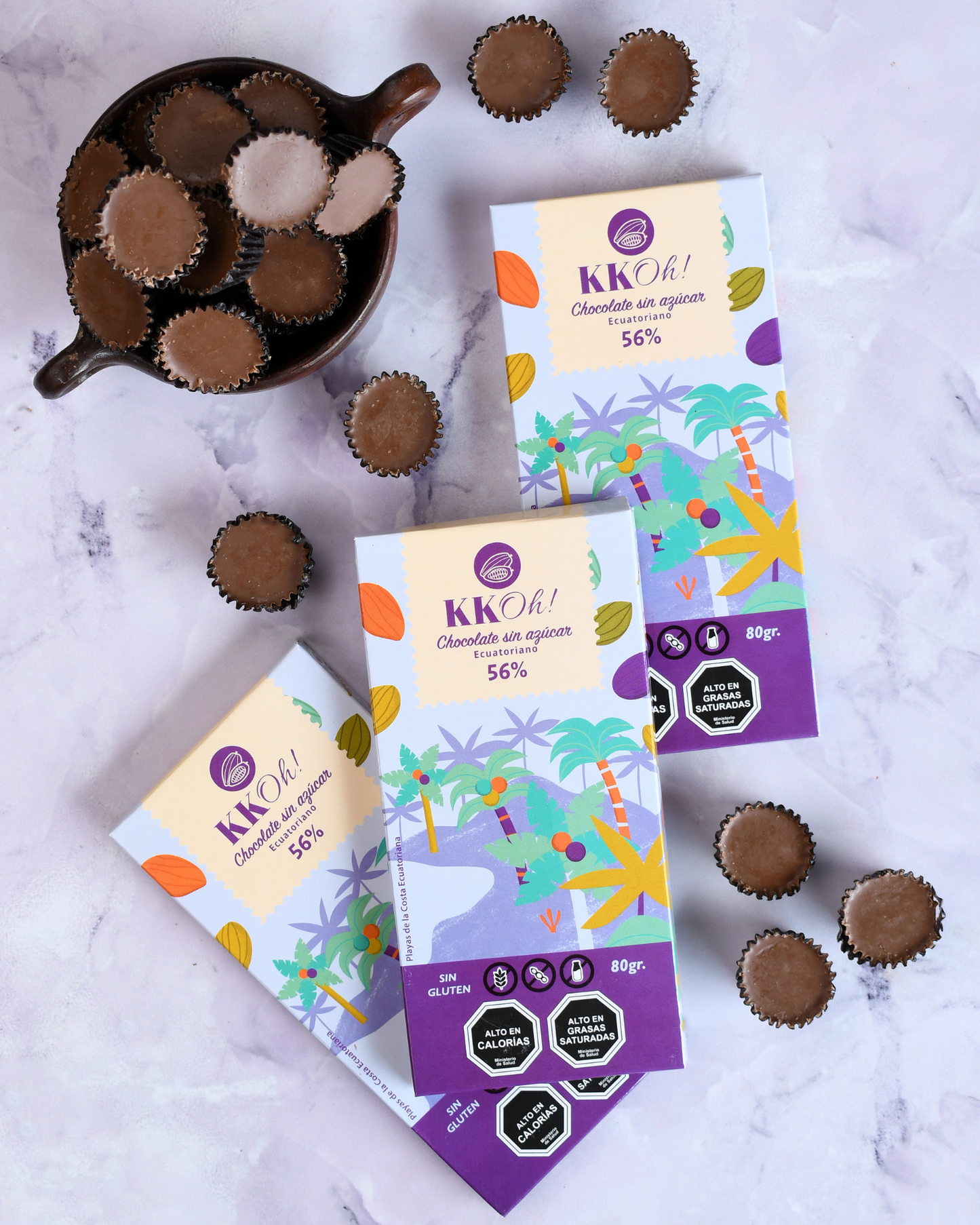 SUPER PACK DE CHOCOLATE: CACAO EN POLVO + CHIPS DE CHOCOLATE + 3 BARRAS