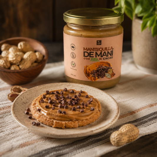 Mantequilla de maní con nibs de cacao 450 gr