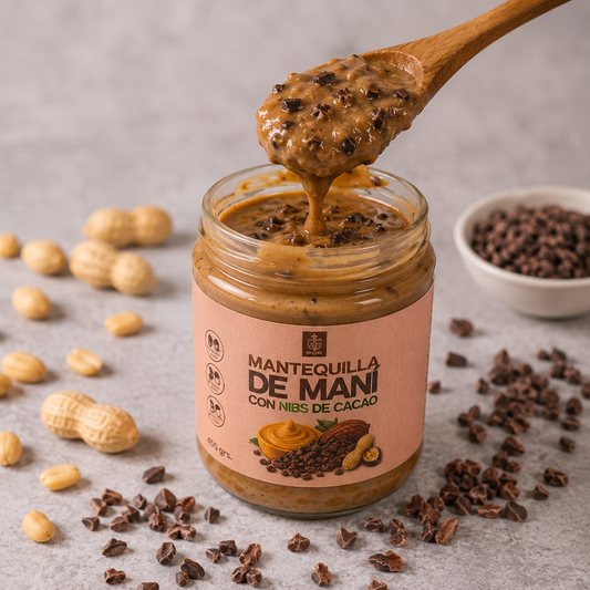 Mantequilla de maní con nibs de cacao 450 gr