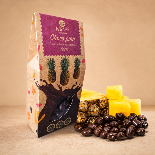 Piña bañada en chocolate 60%