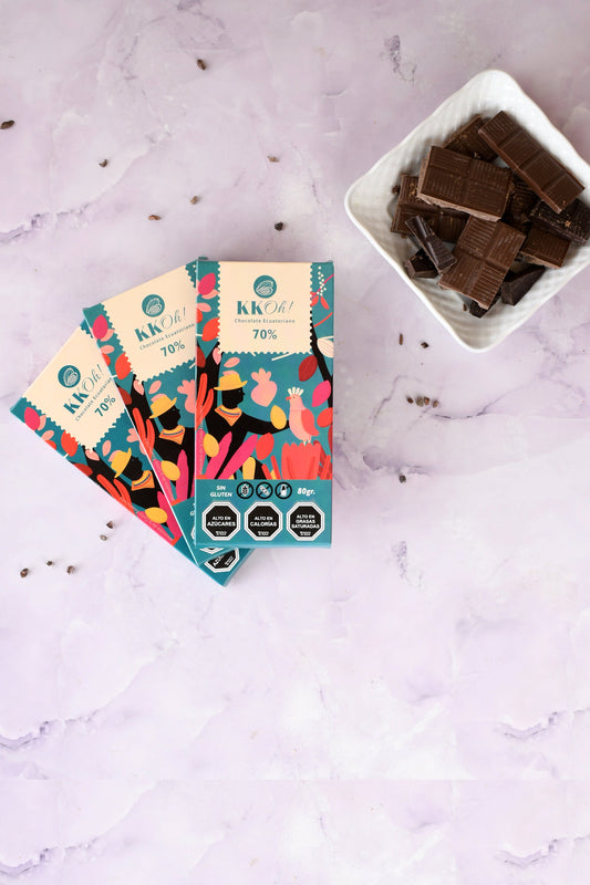 Barra de chocolate amargo 70%